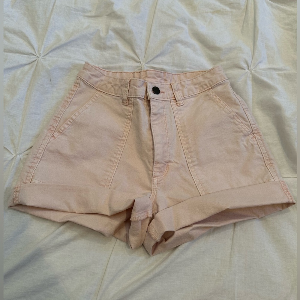 Pink jean shorts